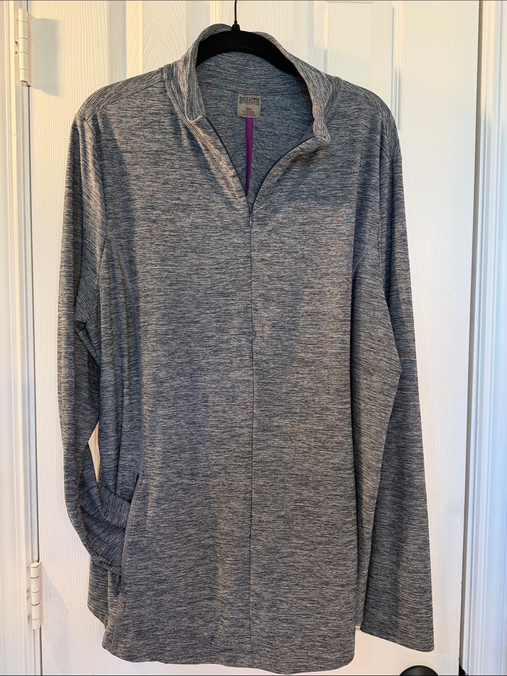 Women's Gray Heather Lightweight Quarter-Zip pull over Athleisure XXL